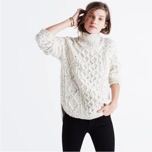 Madewell Cableknit Shirttail Turtleneck Sweater Size XS
